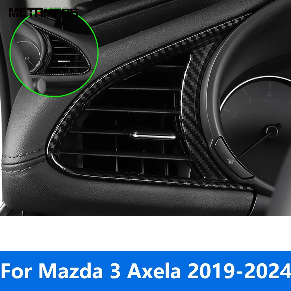

Для Mazda 3 M3 Axela 2019-2022 2023 2024 из углеродного волокна, приборная панель, кондиционер, крышка для вентиляционного отверстия, отделка, аксессуары для салона автомобиля