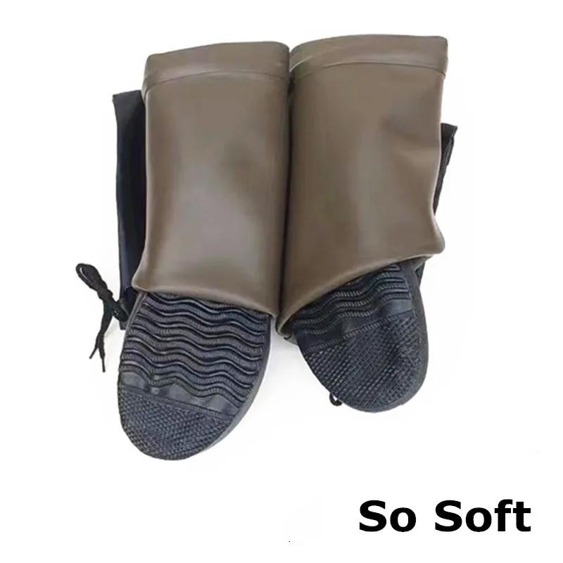 Soft Folding Waterproof Rain Boots Men Women Outdoor Fishing Boots Shoes High-top Lightweight Rubber Non-slip Wading Shoes
