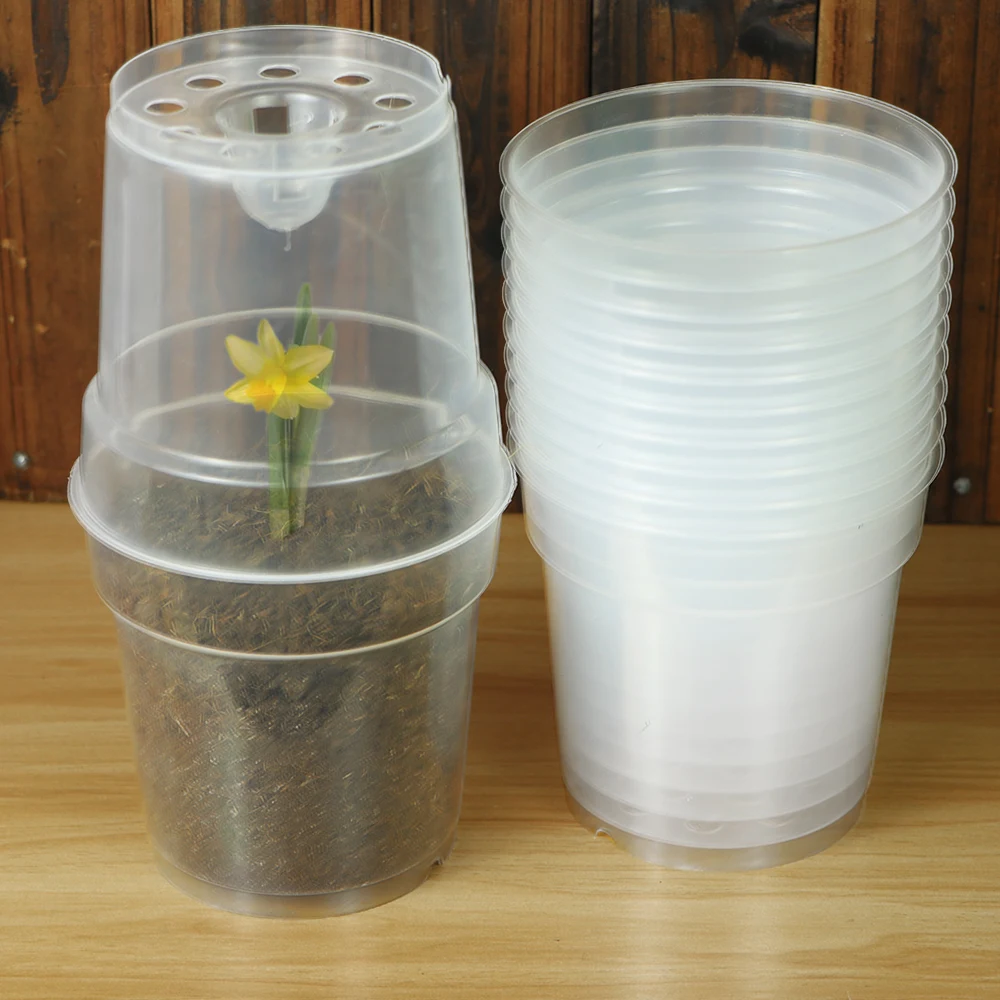 Doorzichtige Orchidee Harde Potten Met Gaten Zaad Startende Kinderkamer Container Kamerplant Hydroponische Pot Plastic Transparante Bloemenplanter