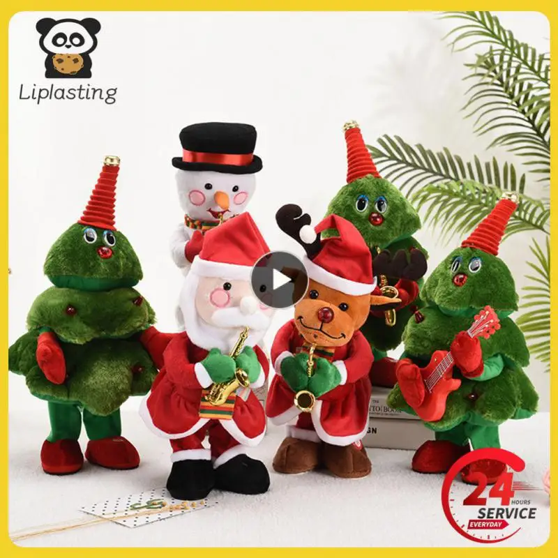 Christmas Electric Plush Toys Gifts Kids Singing Funny Dancing Creative Electric Toy Snowman Xmas Theme Twisting Plush Doll