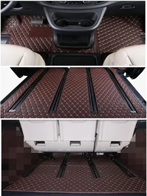 고품질 맞춤형 특수 자동차 바닥 매트 및 트렁크 매트, 메르세데스 벤츠 V 클래스 W447 2024-2014 7 8 좌석 방수 카펫