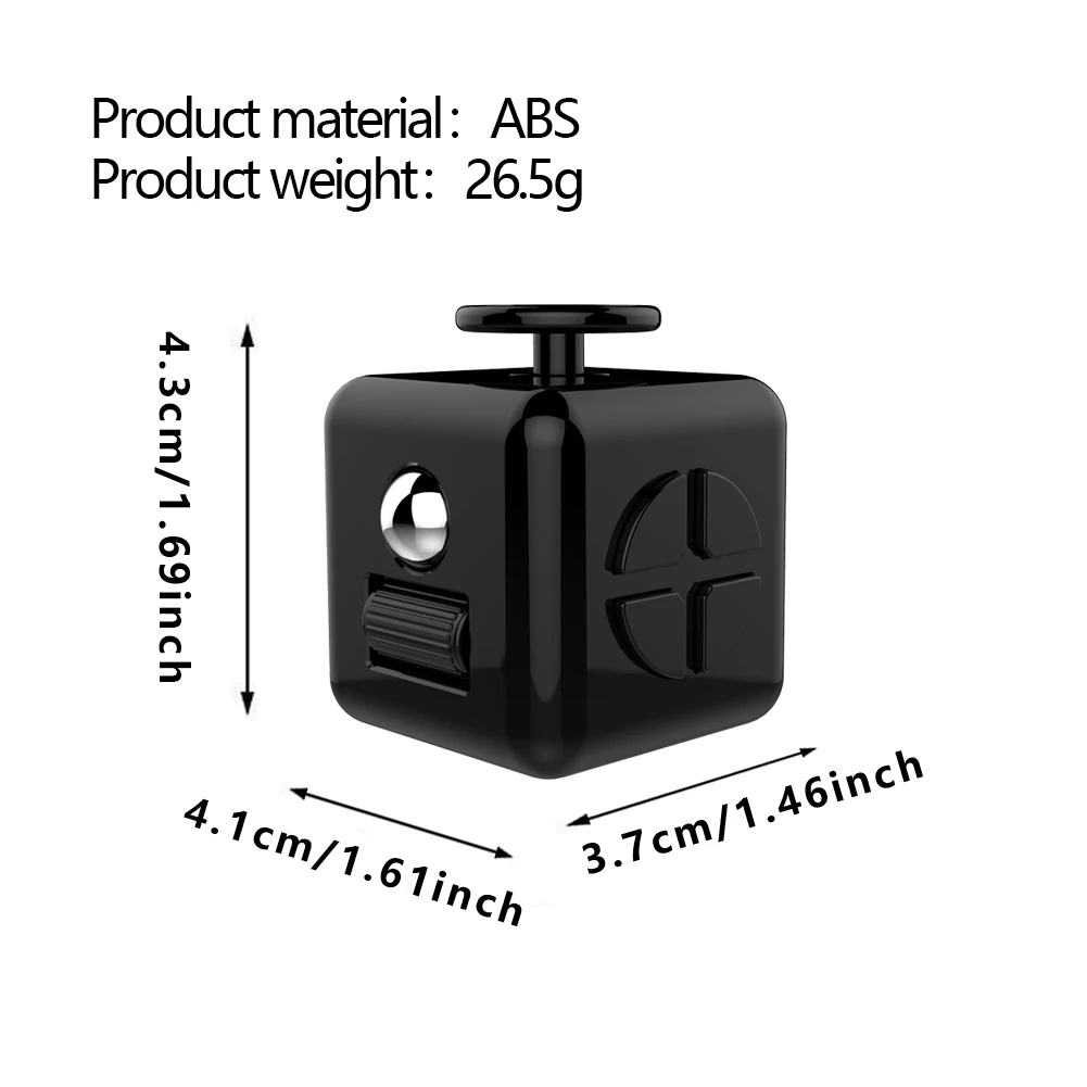 Fidget Toy 6-Sided Stress Relief Toy, Multi-Functional Finger Toy With Press, Squeeze & Slide Functions Stress Relief Finger Toy_voghion.com
