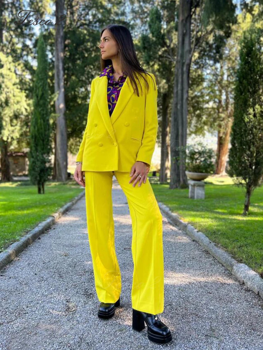 Teaco 2 Fashion Set Woman Two Pieces Peak Lapel Casual Elegant For Wedding Long Pantsuit Business Office Bespoke