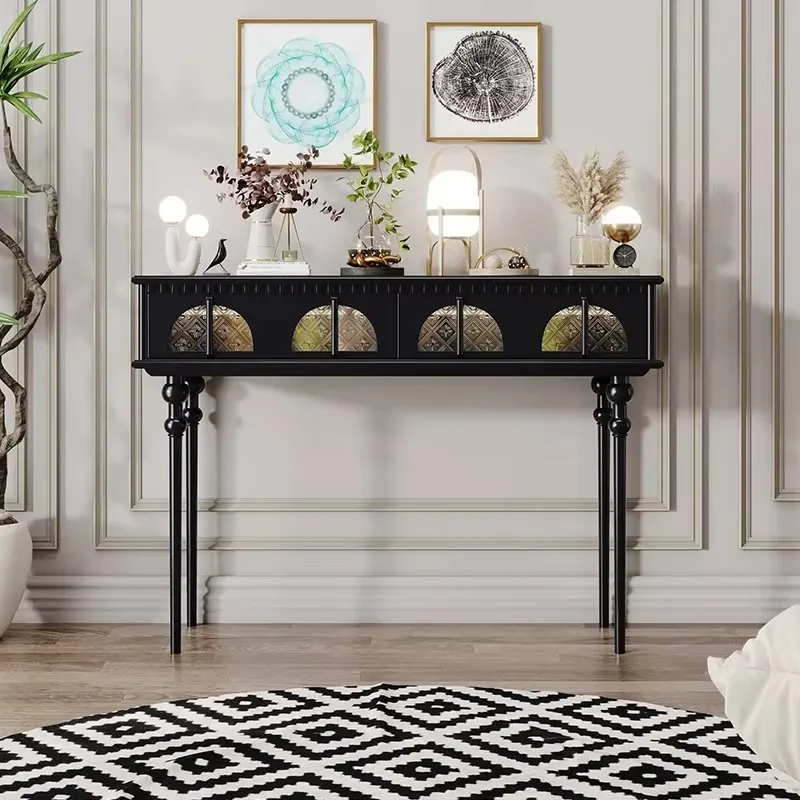 Tavolo ad angolo moderno di lusso Soggiorno Consolle in stile design vintage Ingresso Semplice Console ingresso Mobili per la casa - immagine 5