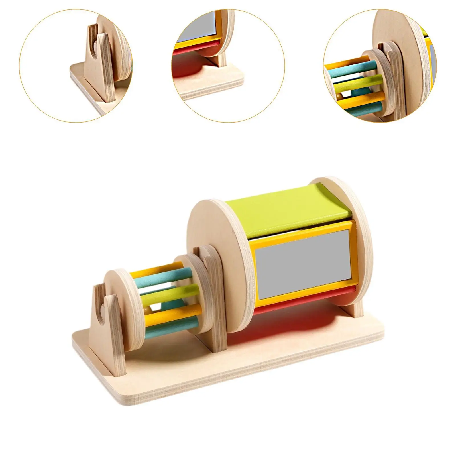 Rotating Drum Baby Toy with Mirror Sensory Development Toy Educational Toy for 1-3 Year Old Baby Children Boys Girls Infant