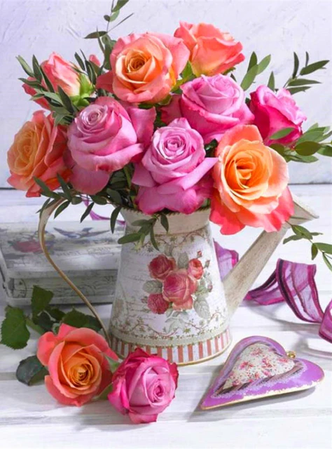 5D Diamond Painting Flower Full Diamond Tulip Rose DIY Diamond Mosaic Art Painting Cross Stitch Rhinestone Embroidery Home Decor CY-HH00056AE6