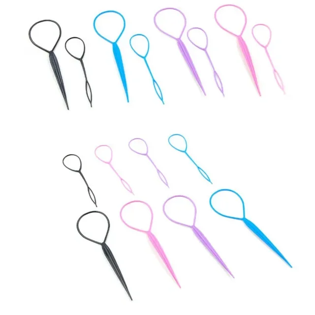 Popular 1SET Ponytail Creator Plastic Loop Styling Tools Pony Topsy Tail Clip Hair Braid Maker Styling Tool For Women Girl 5