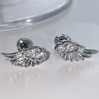 Women Shiny Crystal Angel Wings Earring Luxury Zircon Wing Earrings Punk Ear Studs Jewelry Gifts - Image 5