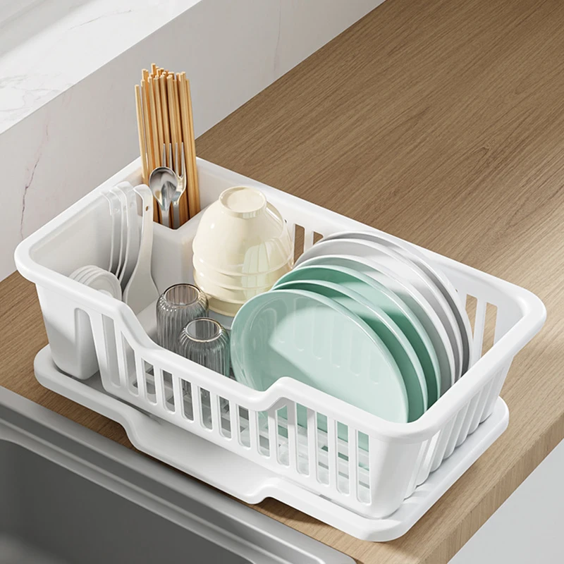 New Pull basket Kitchen cabinet 2-layer drawer Bowl Plastic Drain Basket Space Bowl Rack Home Storage Shelf
