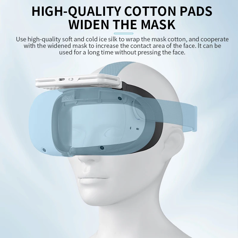 Hibloks VR Mask For Quest 2 Fan Cooler Facial Interface Face Pad Radiator Reliev