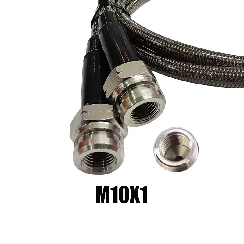 Stainless Steel Tube Automotive Yamaha Hydraulic Brake Hose Line Reinforced Car Stainless Steel Braided Brake Clutch Pipe M10 0&deg; 28&deg; 90&deg; Famale M10x1