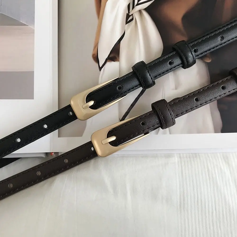 Women Leather Belt with Metal Buckle for Casual Trousers