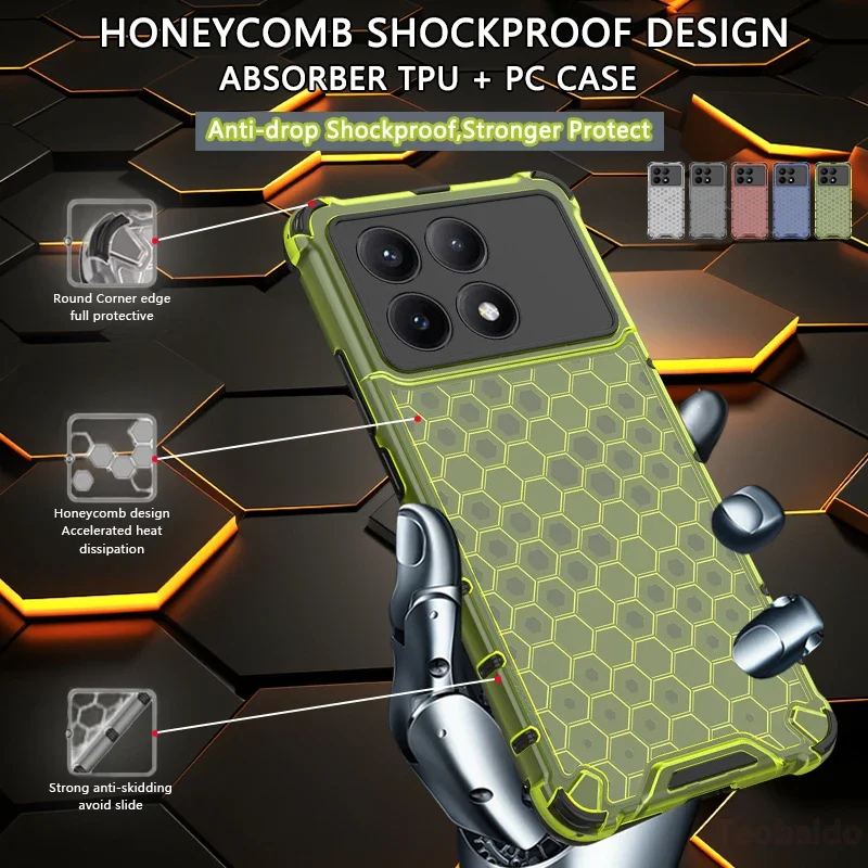 Honeycomb Pattern Armor Shockproof Protective Case
