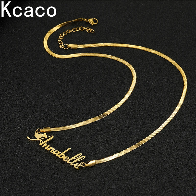 Индивидуальное ожерелье змеиная цепочка 3 мм с именем