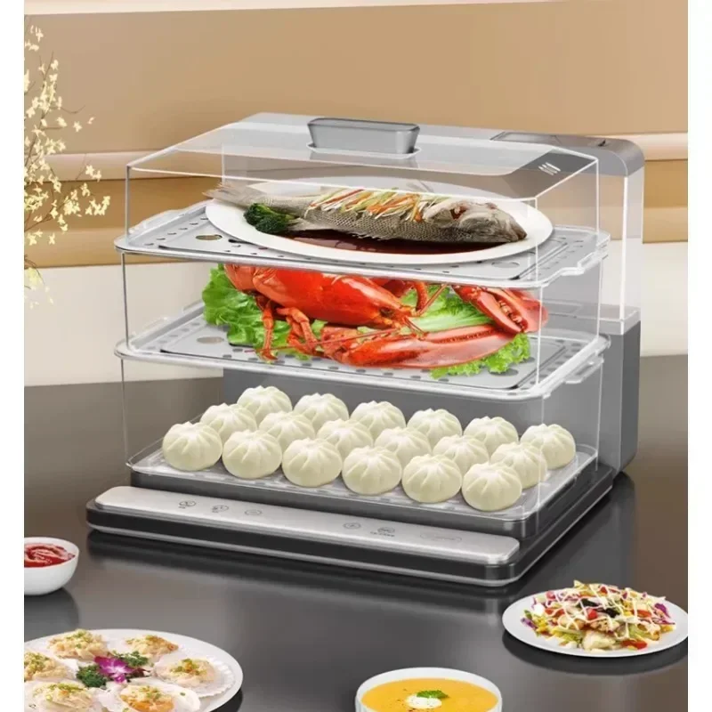 20L Electric Food Steamer with Foldable Design, Multifunctional Triple-layer & Multi-layer Steam Box ZMZG-06B 5
