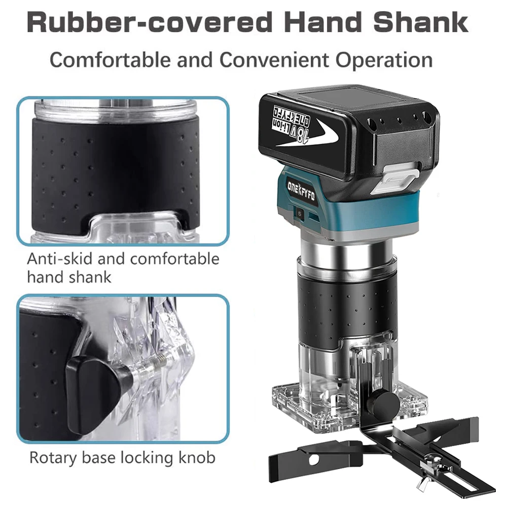5 Speeds Cordless Electric Trimmer Brushless Trimming Machine Wood Router Milling Engraving Cutter for Makita 18v Battery