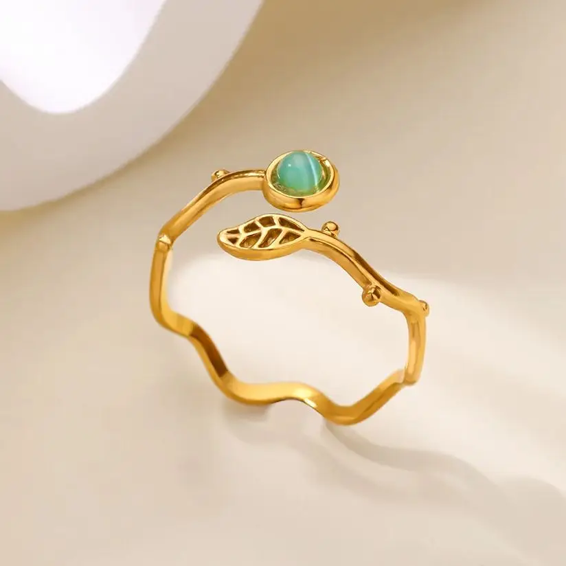 Opal Jewelry Rings Stainless Steel For Women Wedding Gift
