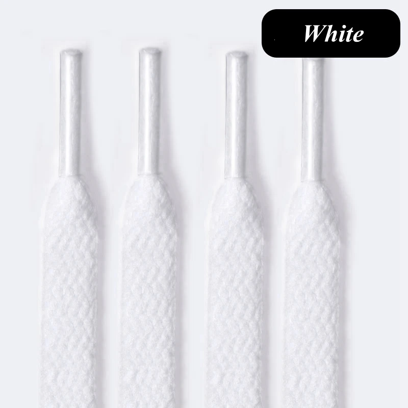 Vibrant 36-Color Flat Shoelaces for Sneakers - Classic Solid White & Black Options