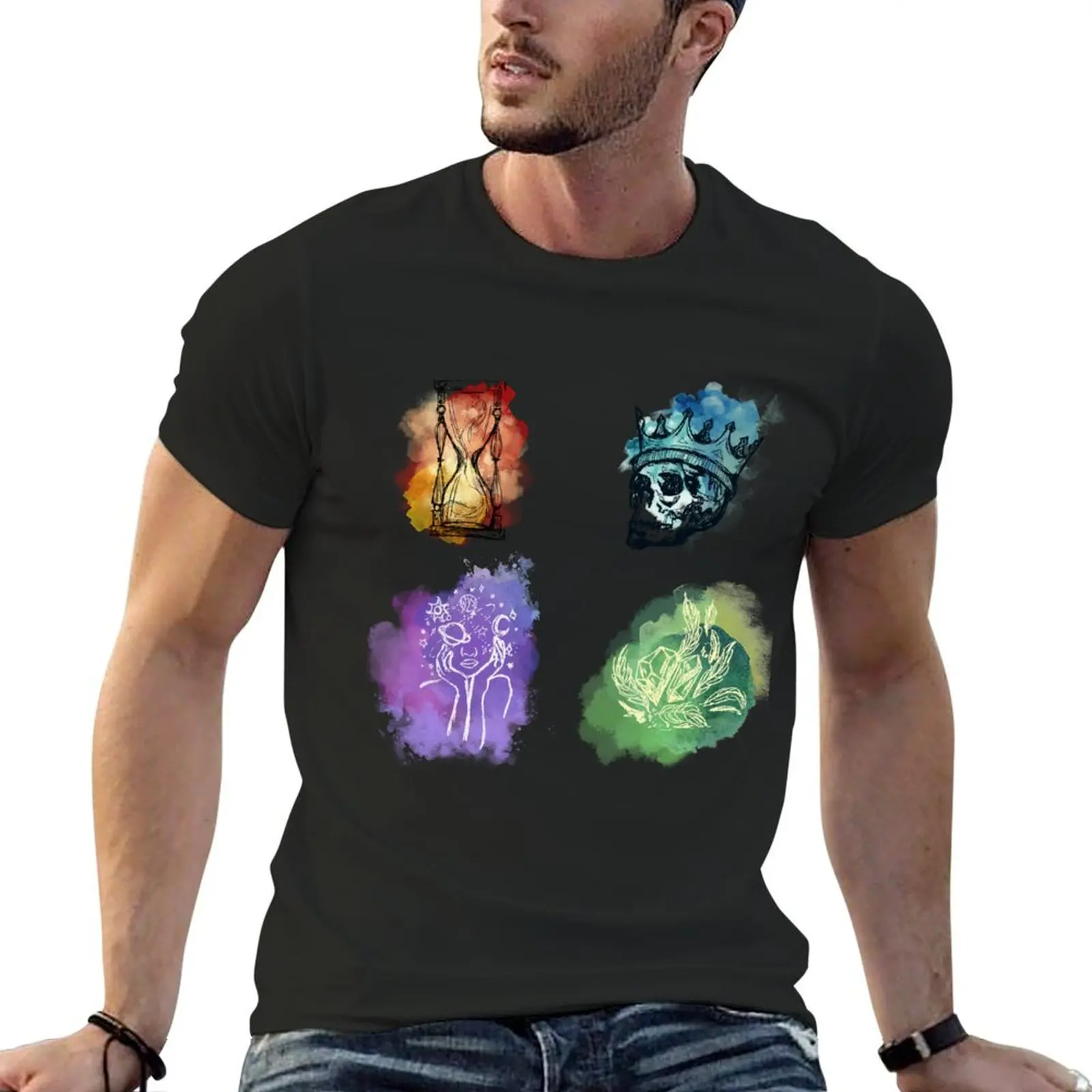 

The Gods' Scion Books 1-4 watercolor symbols T-Shirt blue archive plain t shirts men