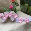 Dollbling 4 Seasons Girl 0-4 Years Gracefule Pink Butterfly Knot Prewalk Indoor Soft-Sole Shoes for Christening or Baby Shower 3
