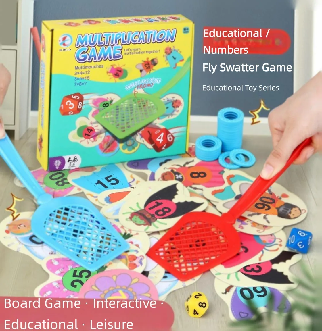어린이를 위한 파리채 게임 교육용 단어 인식 곱셈 연습 인터랙티브 보드 게임 파티 빠른 반응 장난감