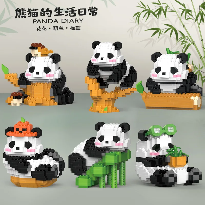 

Panda Micro Building Blocks for Children 6 Years Bricks Kids Toys for Boys 7 Year Board Games Child Girls Educational Brick Gift