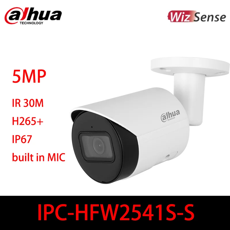 

Original Dahua IPC-HFW2541S-S 5MP infrared fixed focus network camera with built-in MIC in the metal shell