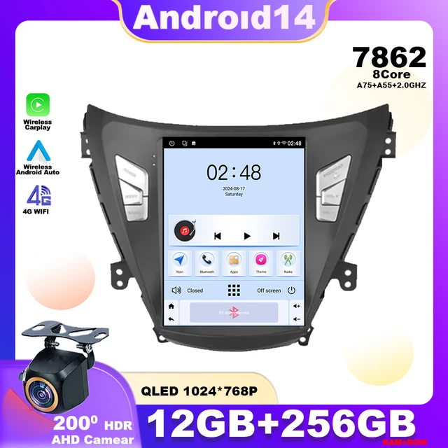 9.7 inch Android 14 For Hyundai Elantra Avante 2011 - 2013 Car Radio Multimedia Video Player Navigation GPS 4G Wireless Carplay