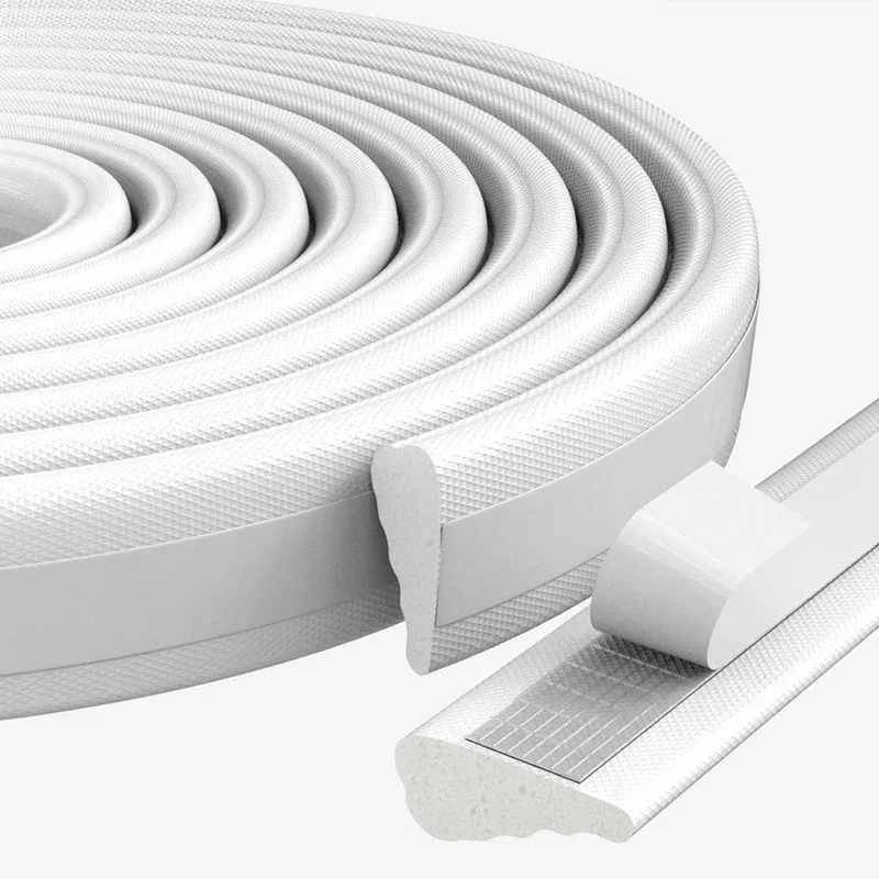 5M White Cladding Door and Window Seals wedge weather stripping seal strip Doors Gap Filler Noise Blocker Foam Tape Sealing
