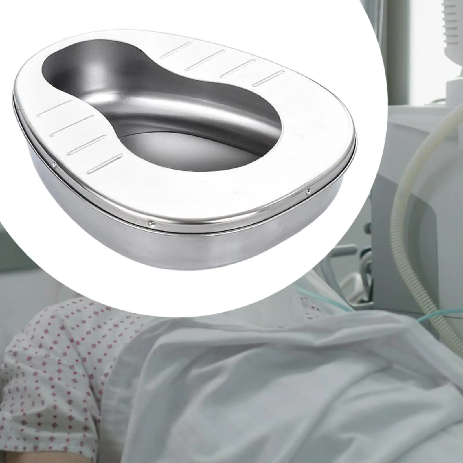 Stainless Steel Thickened Bedpan Firm Stable with Handle Potable Chamber Pot Sturdy Toilet Bowl for Bed Bound Elderly Home Use 3