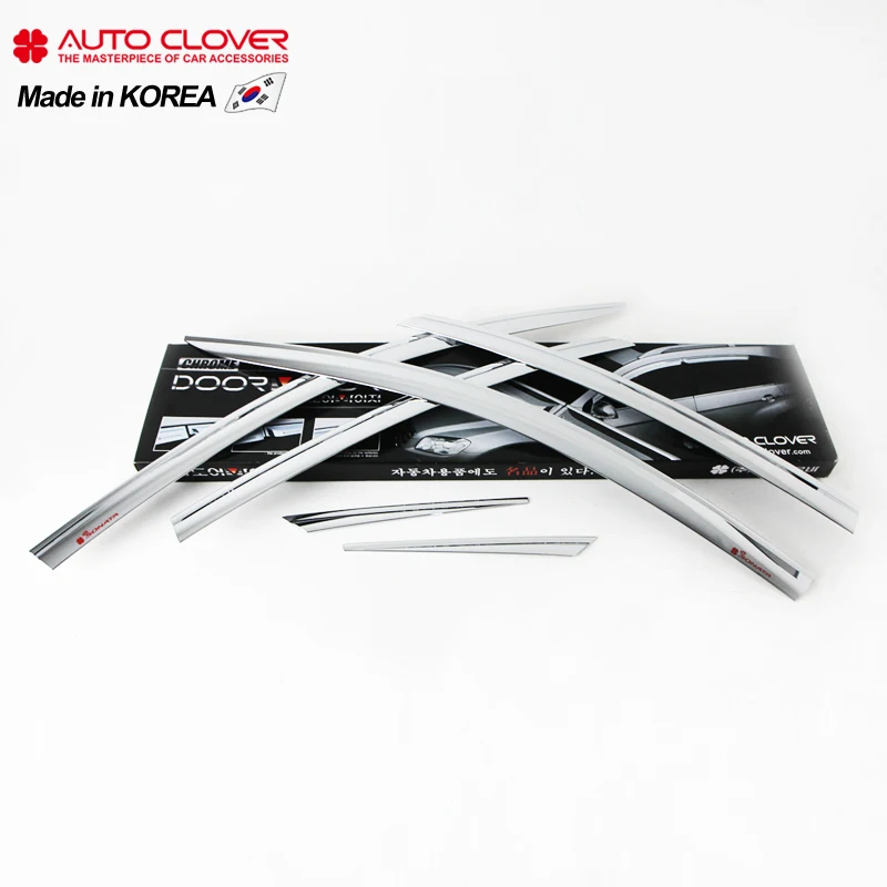 AUTO CLOVER C568 For Hyundai Sonata (LF) Chrome Window Trim Accessories Door Viso Weathershields Wind Rain Guard Shades