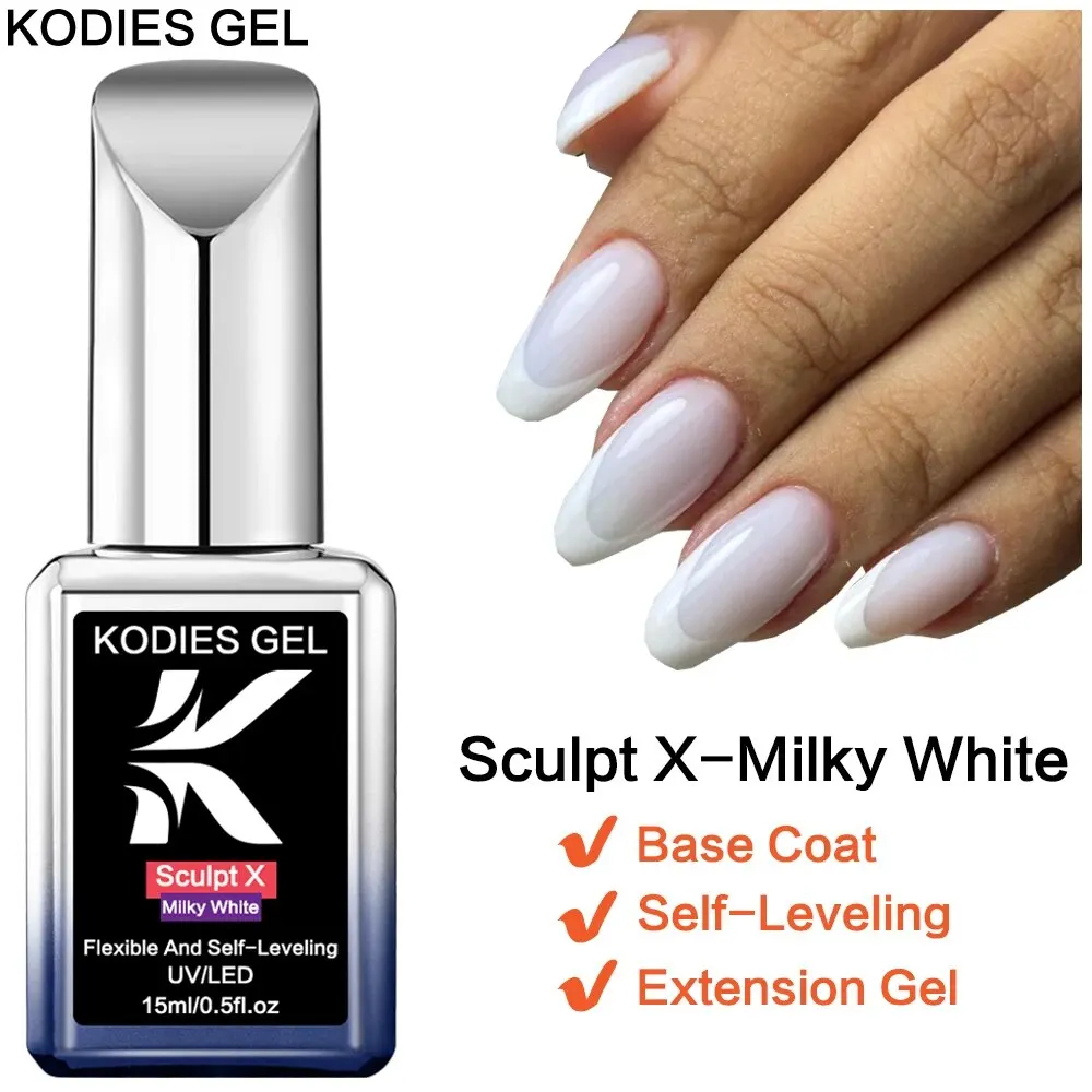 Kodies Gel Milky White Builder Extension Gel Nail Polish 15Ml Constrcution Gel Duro Semi Permanente Uv Autolivellante Base In Gomma