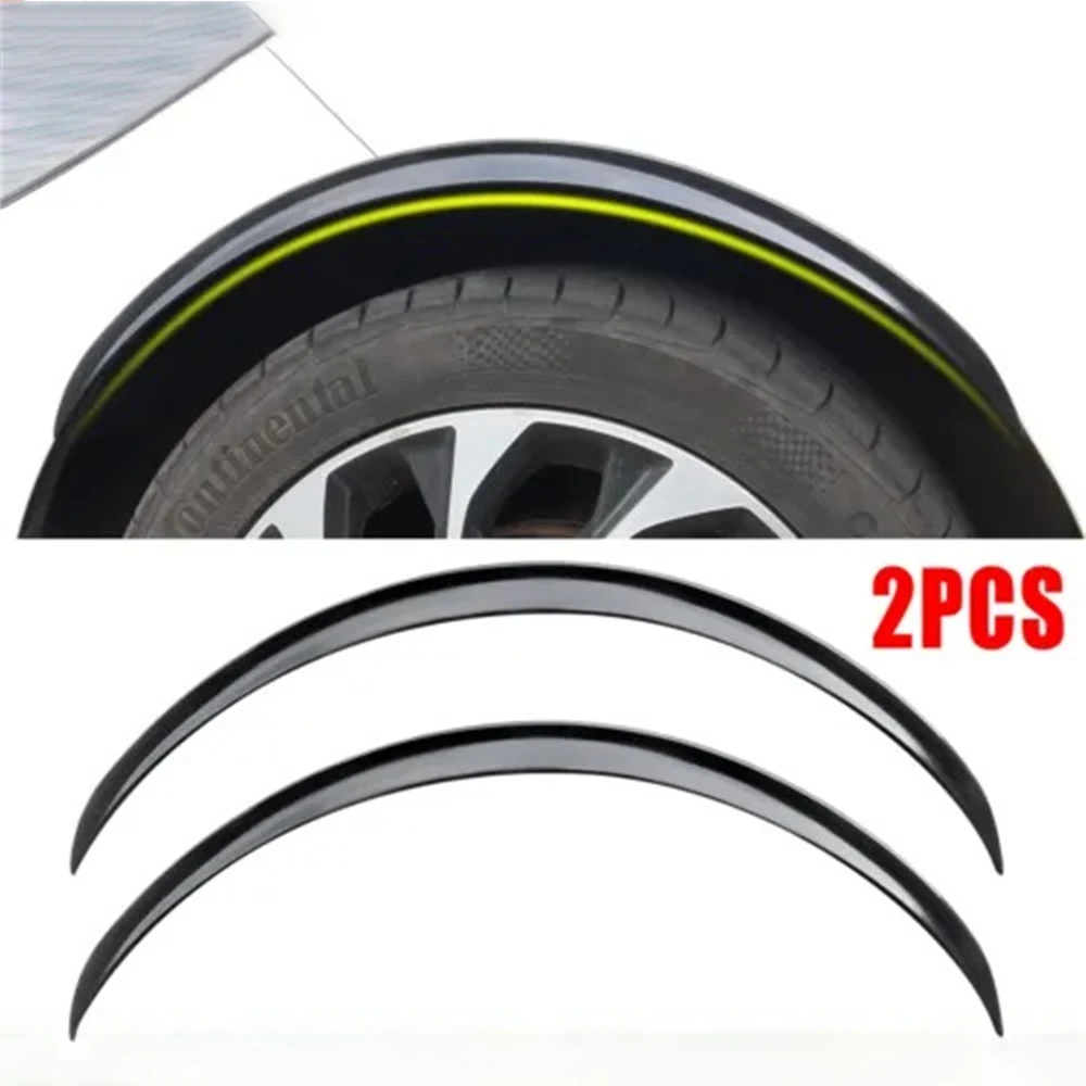Car Wheel Eyebrow Arches 2pcs Universal Glossy Black 73cm Auto Side Fender Flares Extension Protection