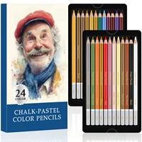 24 Premium Colored Charcoal Pencils Drawing Set,Quality Pastel Chalk Pencils,Color Charcoal Pencils,for Coloring,Sketching,Drawi 1