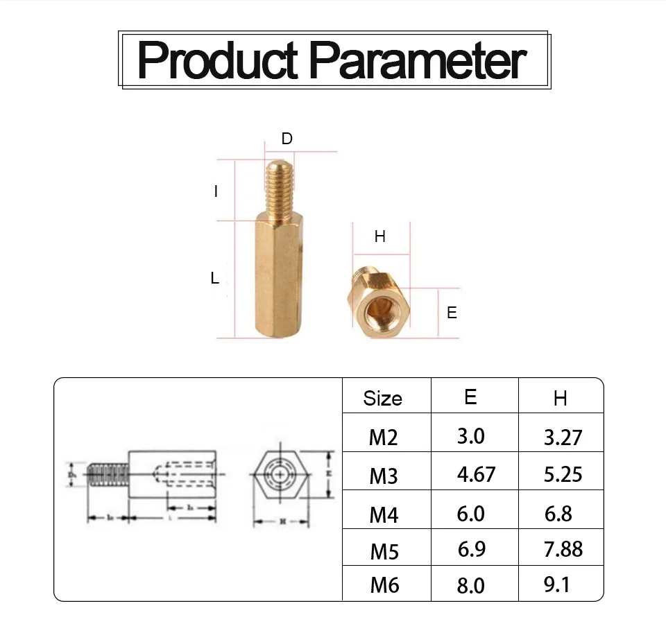 JUIDINTO 5/10/20pcs Hex Brass Standoff Spacer Screw Thread 6mm M3 Male to Female Standoff Pillar PCB Computer Motherboard Spacer