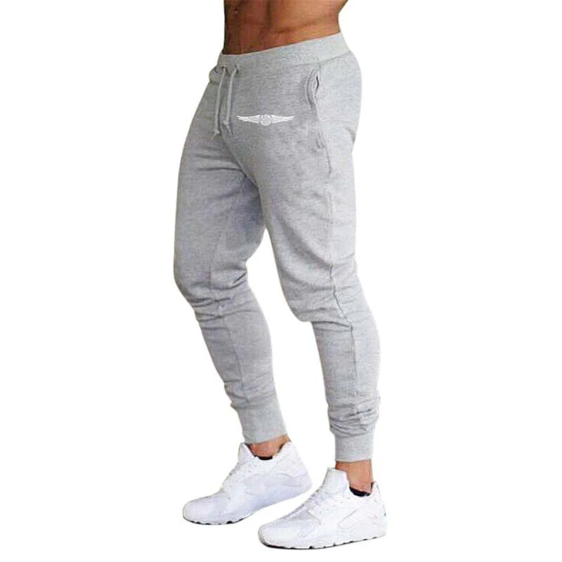 2025 Spring Autumn Men's Motorcycle Goldwing GL1500 Logo Printing Popular Solid Color Drawstring High-Quality Cotton Sweatpants 4