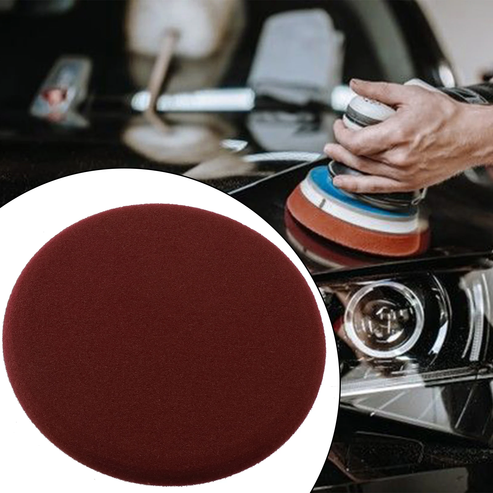 

1PCS Brand New Sponge Buffing Pad Grinding And Polishing Wheel For Car Waxing Polishing Suitable For Heavy Scratches 5.5 Inches