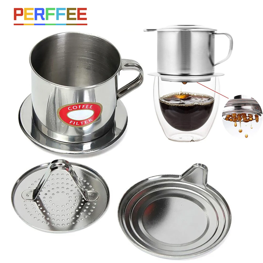 Vietnamese Coffee Filter Stainless Steel Vietnamese Style Coffee Dripper  Maker Pot Infuse Cup Portable Coffee Drip Filter