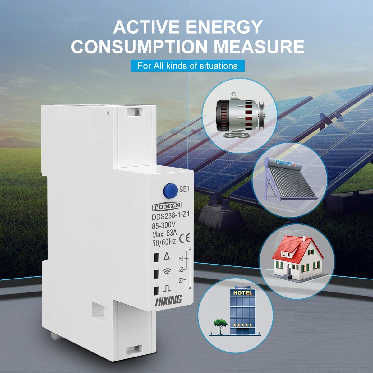 TOMZN Zigbee TUYA 18mm 63A WIFI 스마트 양방향 에너지 미터 타이머 전력 모니터 전압 전류 보호 기능이 있는 kWh 미터