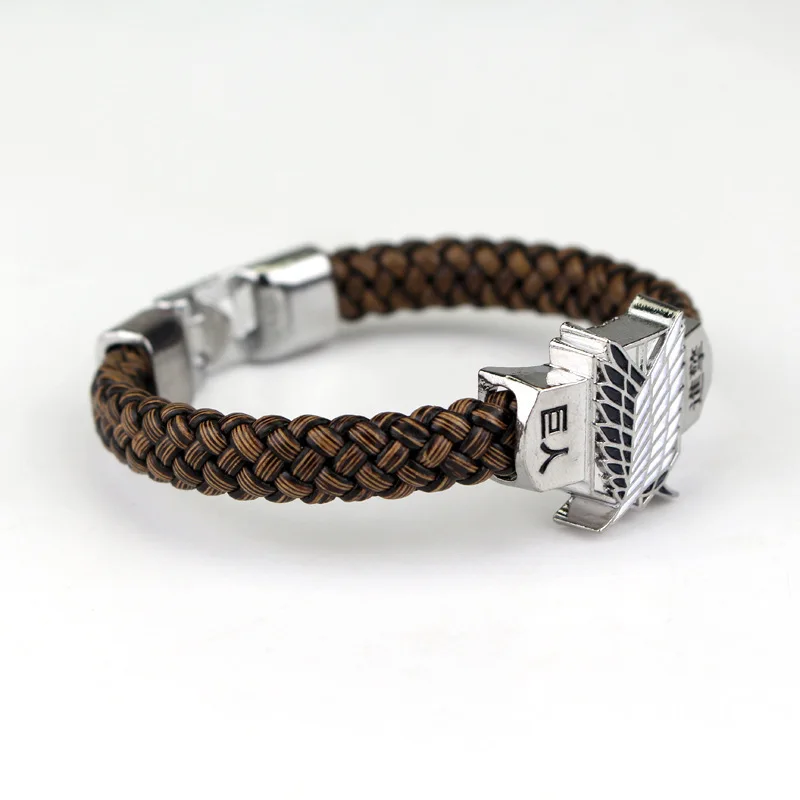 Attack Giant Wings of Freedom Bracelet Investigation Corps Emblem Leather Rope Weaving Bracelet anime bracelet
