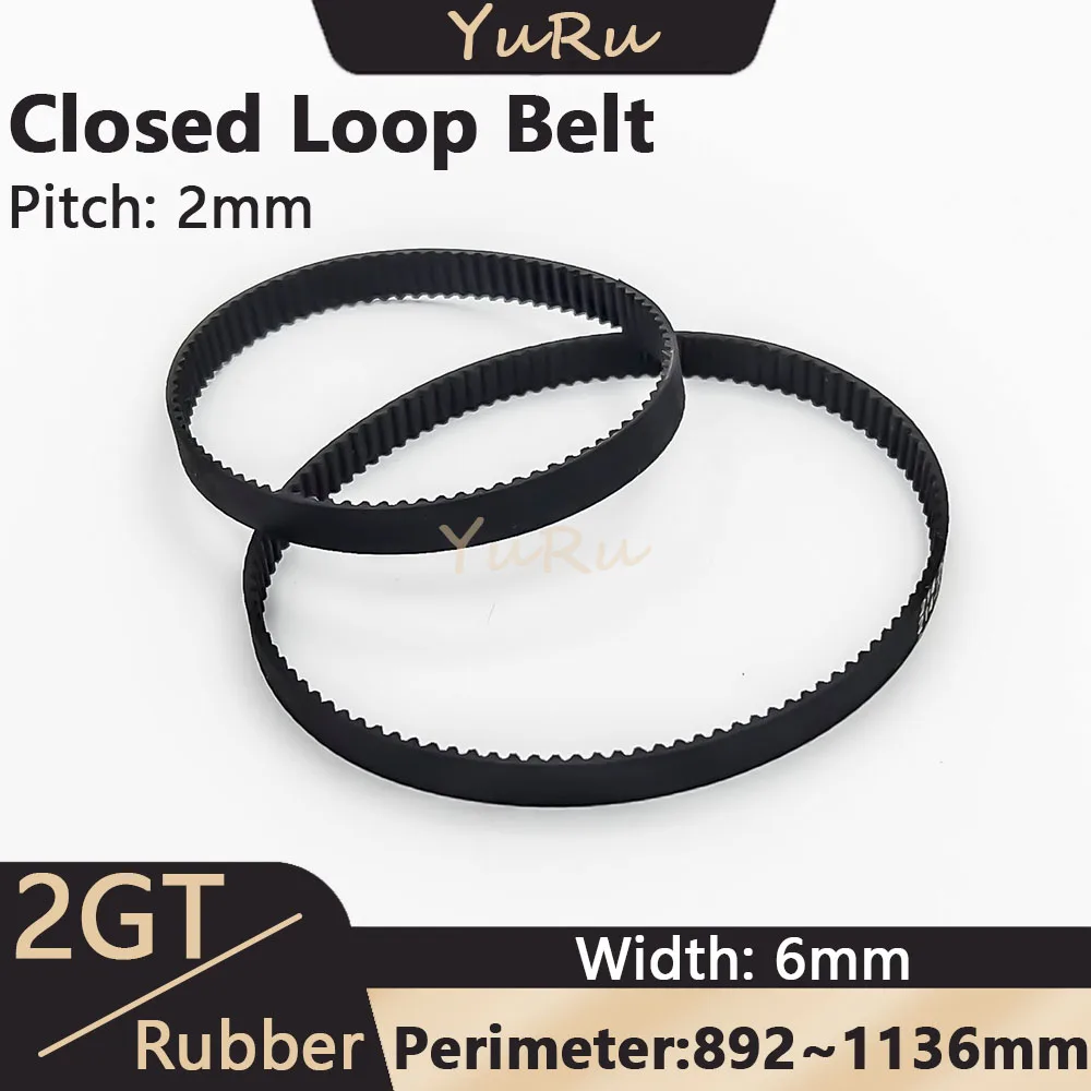 2GT 2MGT Closed Loop Belt Width 6mm Perimeter 892 900 930 960 976 1000 1040 1100 1110 1136mm Rubber Timing Belt Synchronous Belt