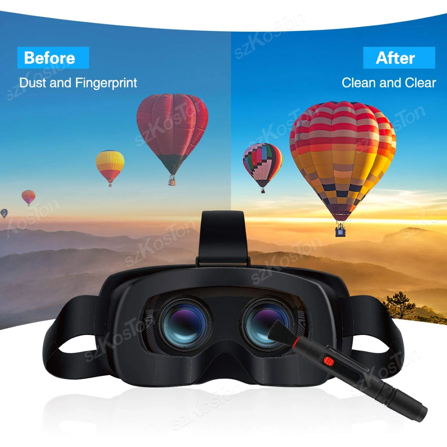 Universal VR Headset Anti-Scratch Lens Cleaning Kit with Optical Cleaning Pen