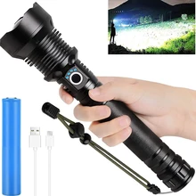 

Super Bright LED Flashlight 3 Modes Waterproof USB Rechargeable Torch XHP70 Light Outdoor Camping Powered by 26650 Battery
