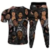 Tupac 2pac Hip Hop Music Rock Singer Kiss Band 3D Printing Tracksuit T-Shirt Pants 2Pcs Set Clothing Summer Male Oversized S-6XL 5