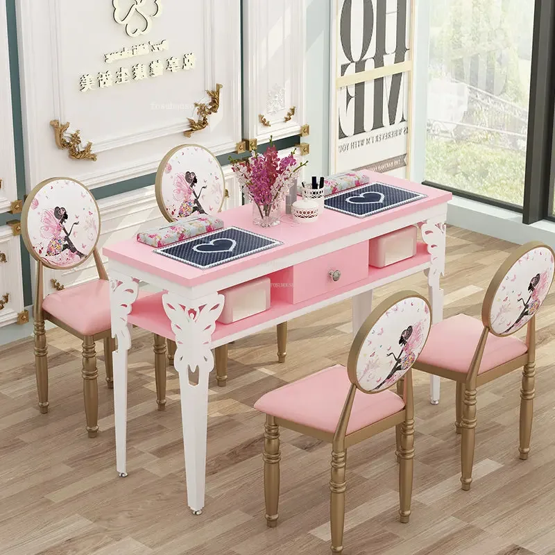 

American Creative Nail Tables Salon Furniture Single Nail Manicure Table Nordic Simple Desk SalonTable and Chair Set