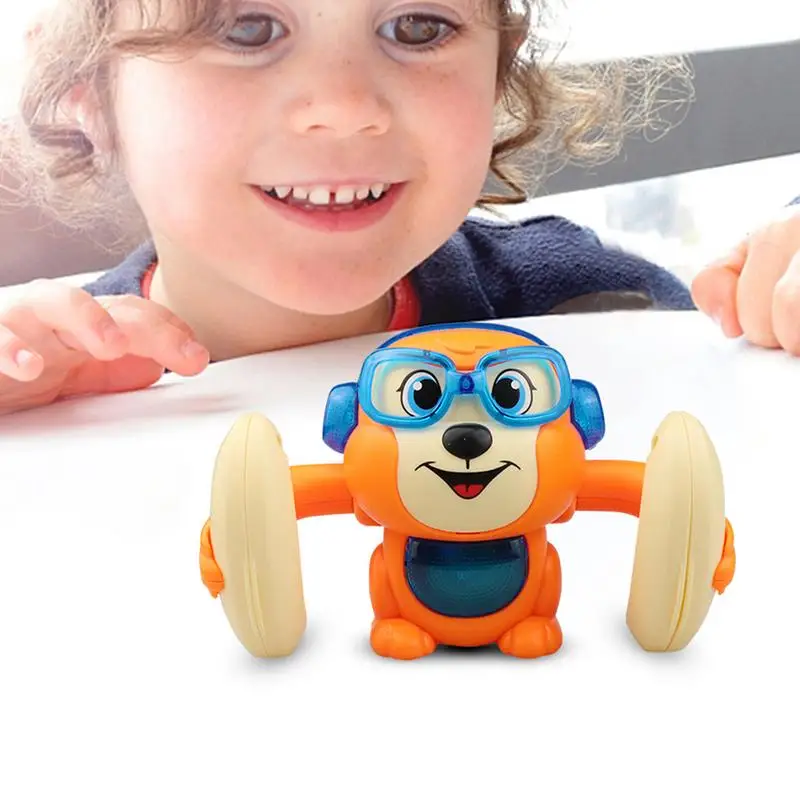Rolling Monkey Toy Ping Dancing Toy 360 Degree Voice Control Tipping Monkey Cute Animal Toy Electric Ping 4