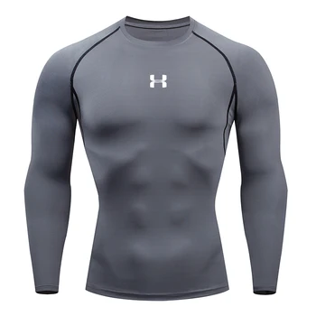 Men Running Compression T-shirt Long sleeves Sport Tees Gym Fitness Sweatshirt Male Jogging Tracksuit Homme Athletic Shirt Tops 2