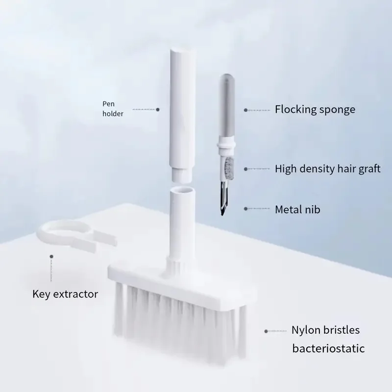 5-in-1 Computer Keyboard Cleaner Brush Kit Earphone Cleaning Pen For Headset Keyboard Cleaning Tools Cleaner Keycap Puller Kit