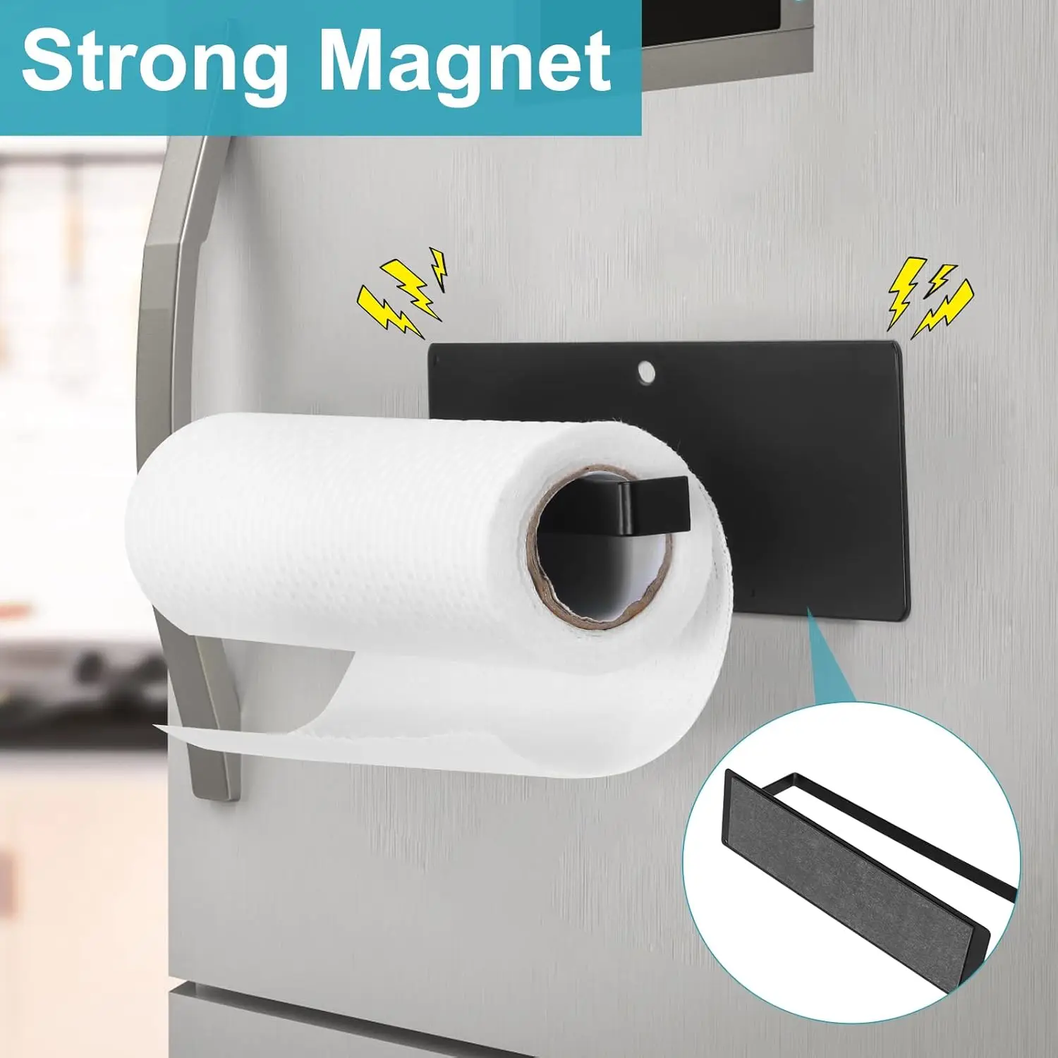 2-piece set of magnetic tissue holder, magnetic and drilled tissue holder wall mounted, towel bar