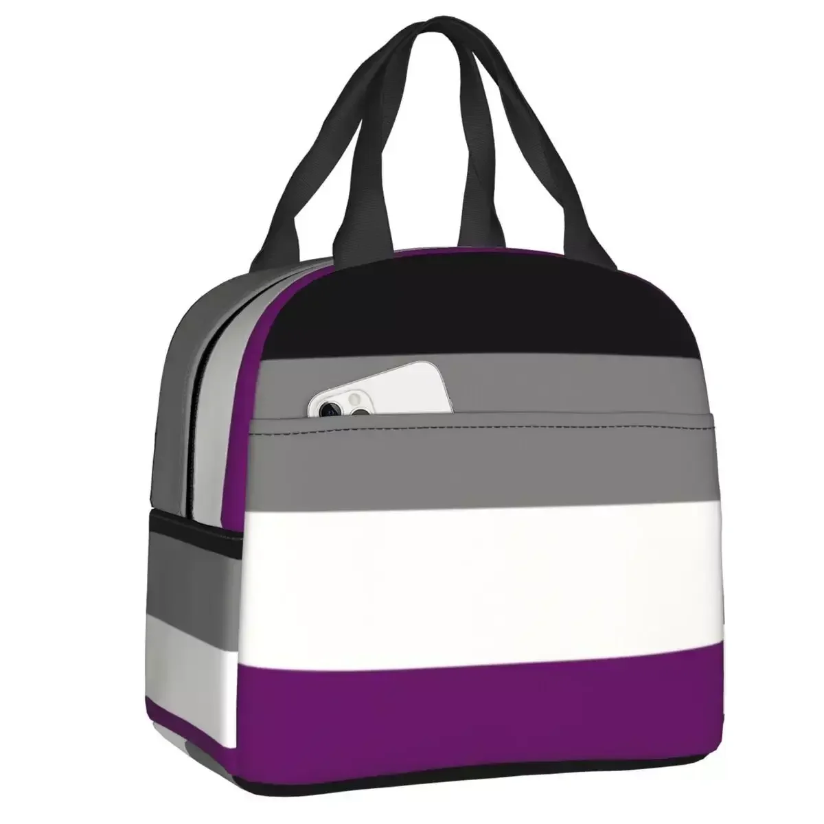 

Asexual Pride Flag Insulated Lunch Bag for Women Portable LGBT Cooler Thermal Bento Box Office Picnic Travel lunchbag